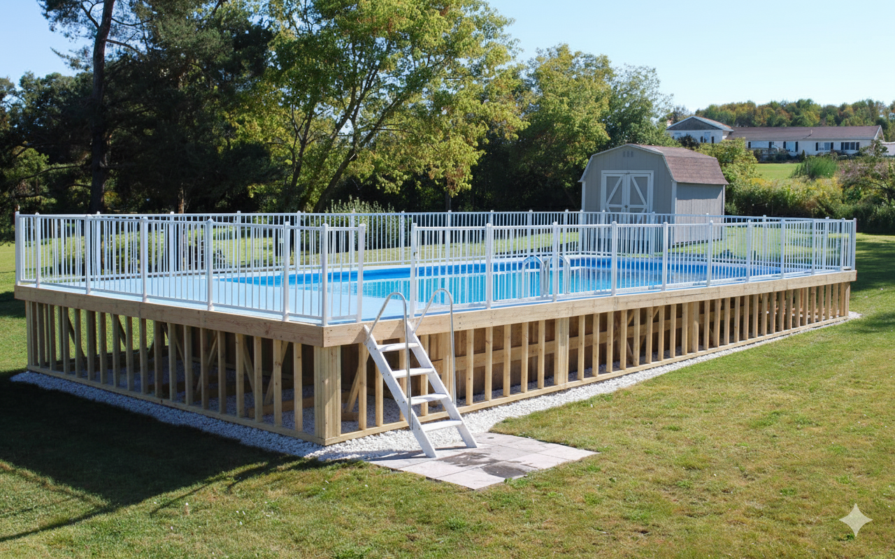 Before Gibraltar pool with old deck